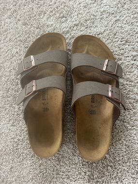 Birkenstock Arizona Birkibuc Double Strap Sandal in Mocha